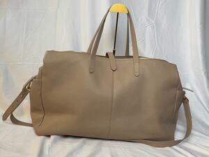 Italian Leather Triple Compartment Weekender Bag - Taupe - Excellent Condition